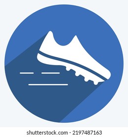 Icon Running. suitable for Healthy symbol. long shadow style. simple design editable. design template vector. simple illustration