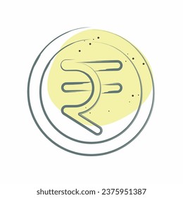 Icon Rupee. related to India symbol. Color Spot Style. simple design editable. simple illustration