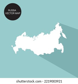 Icon Russia White Map with Shadow Vector