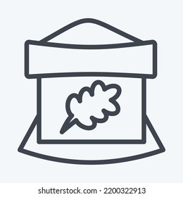 Saco Icono De Harina. adecuado para el símbolo educativo. estilo de línea. diseño simple editable. vector de plantilla de diseño. ilustración simple