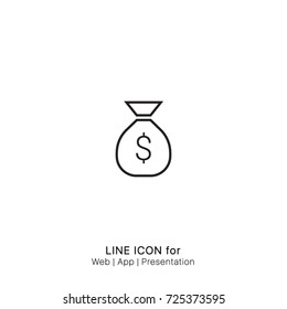 Icon sack money dollar graphic design single icon vector