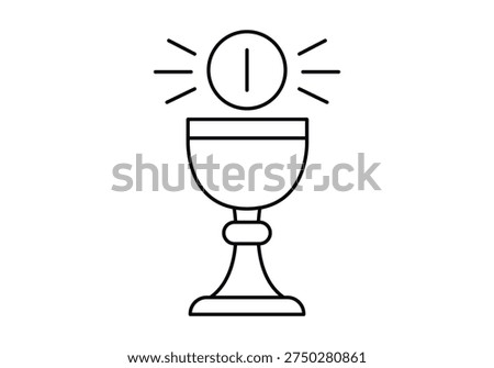Icon of a sacred chalice with the consecrated host emitting flashes of divine light