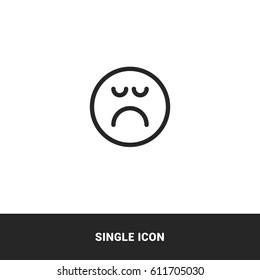 icon sadness emotion outline black single icon graphic design