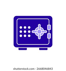 Icono de una caja fuerte, aislado contra un fondo limpio.