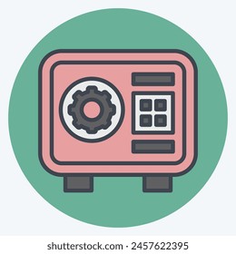 Icon Safebox. related to Security symbol. color mate style. simple design illustration