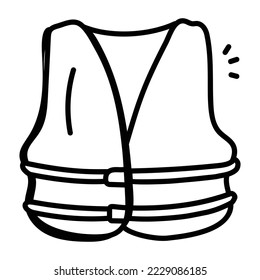 An icon of safety jacket in hand drawn style 