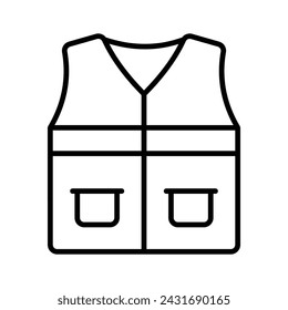 An icon of safety jacket in modern style, protective jacket, construction vest