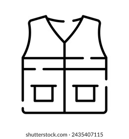 An icon of safety jacket in modern style, protective jacket, construction vest