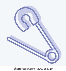 Pin de seguridad de iconos. adecuado para el símbolo educativo. estilo de dos tonos. diseño simple editable. vector de plantilla de diseño. ilustración simple