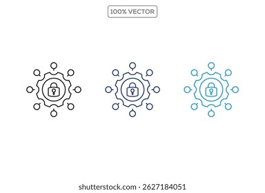 icono de seguridad, seguridad, protección iconos de línea delgada. Para el diseño de marketing de Sitio web, logotipo, App, Plantilla, ui, etc. ILUSTRACIÓN VECTORIAL 6