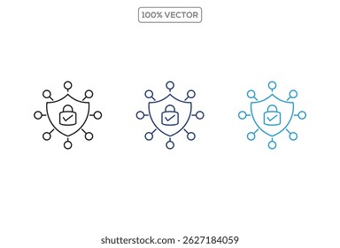 Symbol Sicherheit, Schutz, dünne Linien Symbole. Für Website-Marketing-Design, Logo, App, Vorlage, ui, etc. Vektorgrafik 10