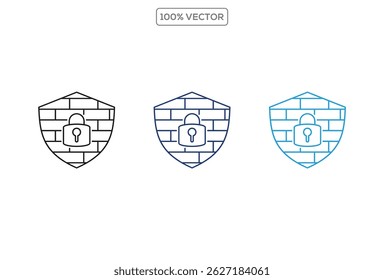 icono de seguridad, seguridad, protección iconos de línea delgada. Para el diseño de marketing de Sitio web, logotipo, App, Plantilla, ui, etc. Ilustración vectorial 11