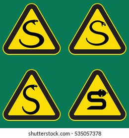 Icon safety snake.
Warning sign dangerous reptiles in a given territory or near it.