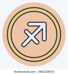 Icon Sagitarius. related to Horoscope symbol. color mate style. simple design editable. simple illustration