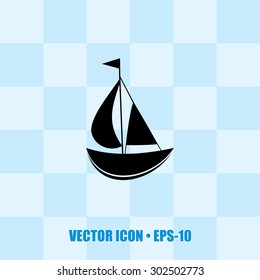 Icon of Sail Boat For Mobile & Web. Eps-10.