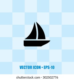 Icon of Sail Boat For Mobile & Web. Eps-10.