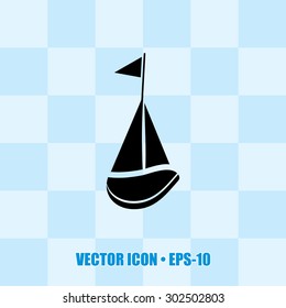 Icon of Sail Boat For Mobile & Web. Eps-10.