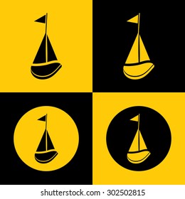 Icon of Sail Boat For Mobile & Web. Eps-10.
