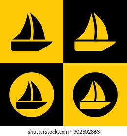 Icon of Sail Boat For Mobile & Web. Eps-10.