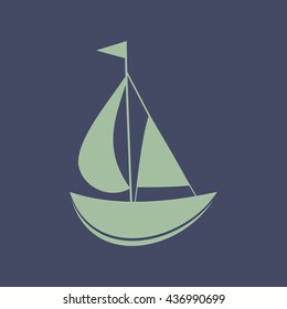 Icon of Sailboat. Eps-10.