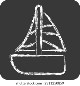 Icon Sailing. related to Hawaii symbol. chalk Style. simple design editable. vector