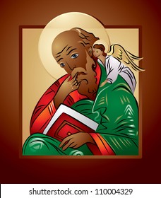 Icon of the Saint Matthew, one of the twelve Apostles of Jesus and one of the four Evangelists, old tradition Russian Eastern Orthodox Church icon