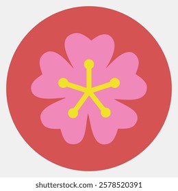 Icon sakura. Beautiful flowers elements. Icon in color mate style.