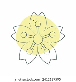 Icon Sakura. related to Sakura Festival symbol. Color Spot Style. simple design editable. simple illustration