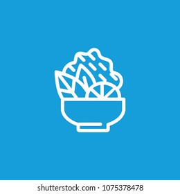 Icon of salad. Bawl, vegetable, cold dish. Food and restaurant concept. Can be used for topics like cooking, restaurant, healthy food.