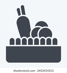 Icon Salad. related to Healthy Food symbol. glyph style. simple design illustration