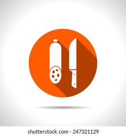 icon of salami with knife