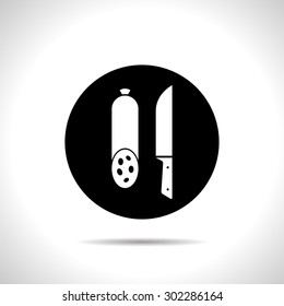 icon of salami with knife