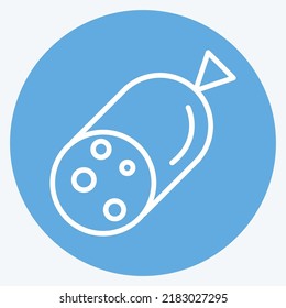 Icon Salami. suitable for Meat. blue eyes style. simple design editable. design template vector. simple illustration