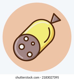 Icon Salami. suitable for Meat. flat style. simple design editable. design template vector. simple illustration