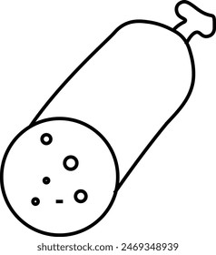 Icon Salami. suitable for Meat. line style. simple design editable. design template vector. simple illustration Pro Vector. Eps