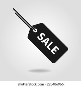icon sale price label grey with shadow