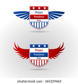 icon for the sales on the day of the president with wings