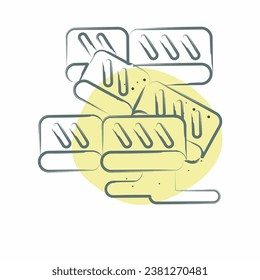 Icon Salmon. related to Sushi symbol. Color Spot Style. simple design editable. simple illustration