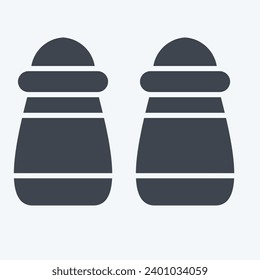Icon Salt and Pepper. related to Herbs and Spices symbol. glyph style. simple design editable. simple illustration