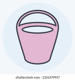 Icon Sand bucket - Color Mate Style - Simple illustration,Design template vector, Good for prints, posters, advertisements, announcements, info graphics, etc.