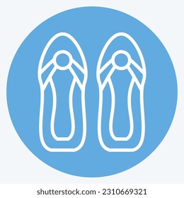 Icon Sandals. related to Hawaii symbol. blue eyes style. simple design editable. vector