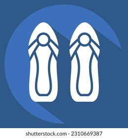 Icon Sandals. related to Hawaii symbol. long shadow style. simple design editable. vector