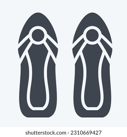 Icon Sandals. related to Hawaii symbol. glyph style. simple design editable. vector