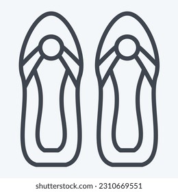 Icon Sandals. related to Hawaii symbol. line style. simple design editable. vector