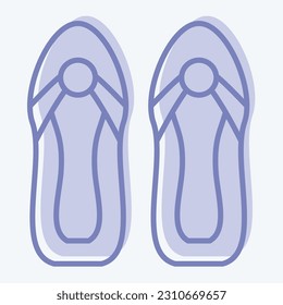 Icon Sandals. related to Hawaii symbol. two tone style. simple design editable. vector