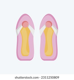 Icon Sandals. related to Hawaii symbol. flat style. simple design editable. vector