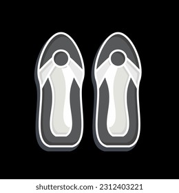 Icon Sandals. related to Hawaii symbol. glossy style. simple design editable. vector