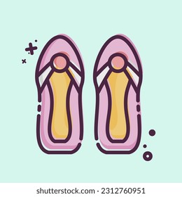 Icon Sandals. related to Hawaii symbol. MBE style. simple design editable. vector