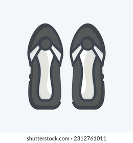 Icon Sandals. related to Hawaii symbol. doodle style. simple design editable. vector