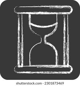 Icon Sandglass. suitable for education symbol. chalk Style. simple design editable. design template vector